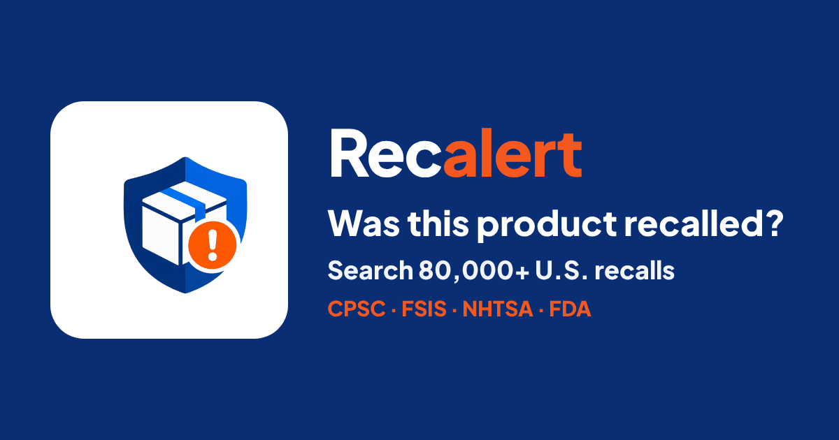 Preview image from Recalert — Check if a product was recalled in the U.S.